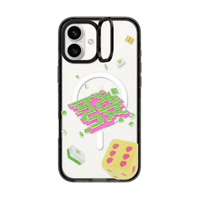 Casetify Iphone 16 Plus Case Black Impact Ring Stand Case Magsafe Compatible  Strike It Rich!