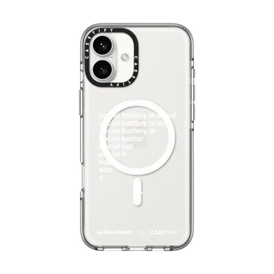Casetify Iphone 16 Plus Case Clear Impact Clear Case Magsafe Compatible  Alisha Marie Social Battery Case Cas In Transparent