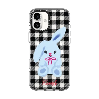 Casetify Iphone 16 Plus Case Clear Impact Clear Case Magsafe Compatible  Animal,cartoon Bunny With Plaid In Transparent