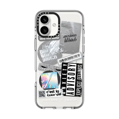 Casetify Iphone 16 Plus Case Clear Impact Clear Case Magsafe Compatible  Anxiety Advisory Sticker Case Caseti In Transparent