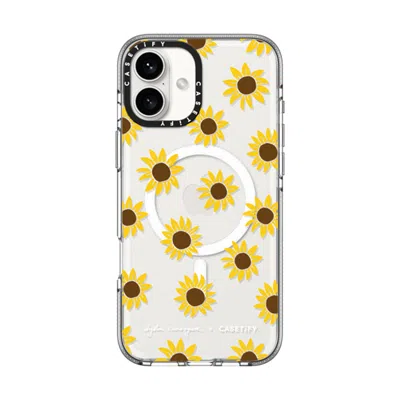 Casetify Iphone 16 Plus Case Clear Impact Clear Case Magsafe Compatible  Secret Sunflower  In Transparent