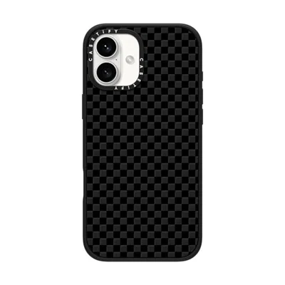 Casetify Iphone 16 Plus Case Matte Black Impact Case  Checker Case