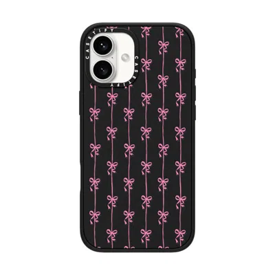 Casetify Iphone 16 Plus Case Matte Black Impact Case  Cottagecore Ballet Stripes