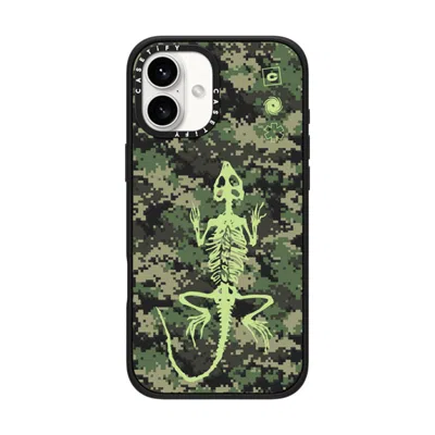 Casetify Iphone 16 Plus Case Matte Black Impact Case Magsafe Compatible  Pattern Camo Skeleton