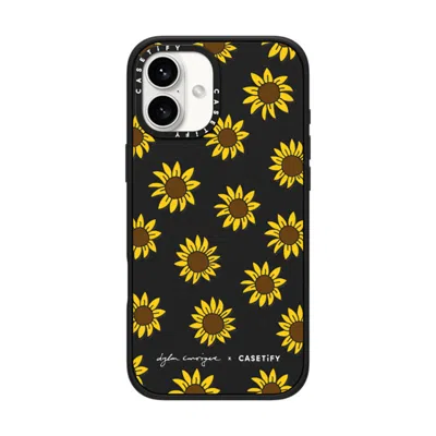 Casetify Iphone 16 Plus Case Matte Black Impact Case Magsafe Compatible  Secret Sunflower  In Gold