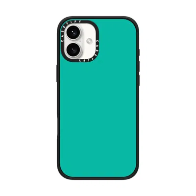 Casetify Iphone 16 Plus Case Matte Black Impact Case  Mint Green