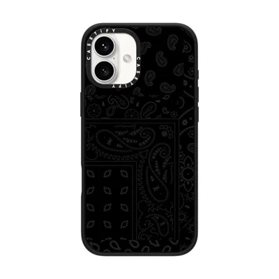 Casetify Iphone 16 Plus Case Matte Black Impact Case  Paisley Case - Black
