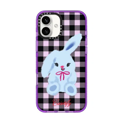 Casetify Iphone 16 Plus Case Purple Impact Case  Animal,cartoon Bunny With Plaid