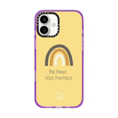 Casetify Iphone 16 Plus Case Purple Impact Case  Be Real, Not Perfect  In White
