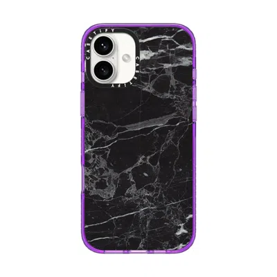 Casetify Iphone 16 Plus Case Purple Impact Case  Black Marble