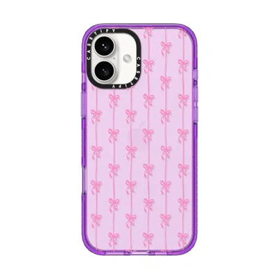 Casetify Iphone 16 Plus Case Purple Impact Case  Cottagecore Ballet Stripes
