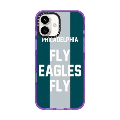 Casetify Iphone 16 Plus Case Purple Impact Case  Superbowl - Fly Eagles Fly