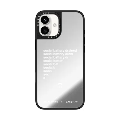 Casetify Iphone 16 Plus Case Silver On Black Mirror Case Magsafe Compatible  Alisha Marie Social Battery Case
