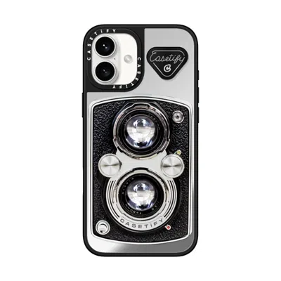 Casetify Iphone 16 Plus Case Silver On Black Mirror Case Magsafe Compatible  Camera Case - Vintage  In Orange