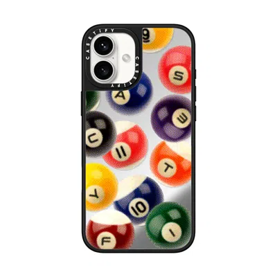Casetify Iphone 16 Plus Case Silver On Black Mirror Case Magsafe Compatible  Sport Billiard
