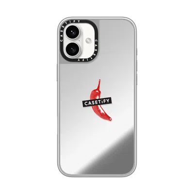 Casetify Iphone 16 Plus Case Silver On Silver Mirror Case Magsafe Compatible  “spicy Hot Pot Only"