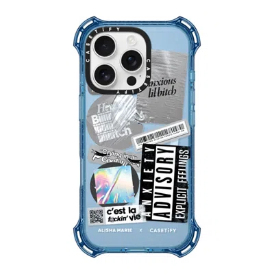 Casetify Iphone 16 Pro Case Baby Blue Bounce Case Magsafe Compatible  Anxiety Advisory Sticker Case