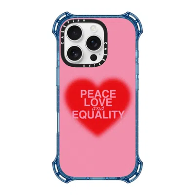 Casetify Iphone 16 Pro Case Baby Blue Bounce Case Magsafe Compatible  Peace Love And Equality  In Orange