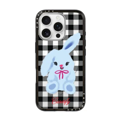 Casetify Iphone 16 Pro Case Black Compact Case Magsafe Compatible  Animal,cartoon Bunny With Plaid