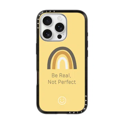 Casetify Iphone 16 Pro Case Black Compact Case Magsafe Compatible  Be Real, Not Perfect  In Yellow