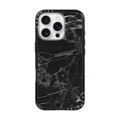 Casetify Iphone 16 Pro Case Black Compact Case Magsafe Compatible  Black Marble