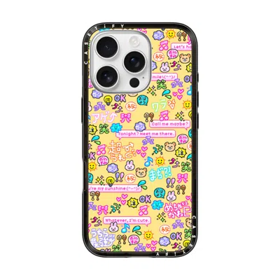 Casetify Iphone 16 Pro Case Black Compact Case Magsafe Compatible  Emoji Paradise