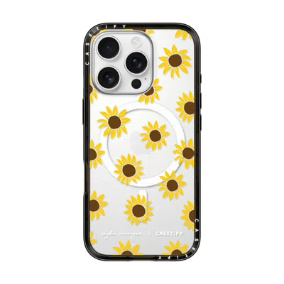Casetify Iphone 16 Pro Case Black Compact Case Magsafe Compatible  Secret Sunflower