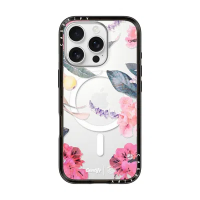 Casetify Iphone 16 Pro Case Black Compact Case Magsafe Compatible  Spring Design #2 - Floral Garden