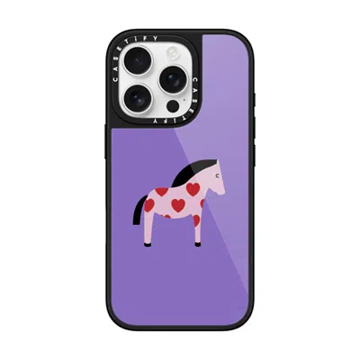 Casetify Iphone 16 Pro Case Black Glaze Case Magsafe Compatible  Pony With Red Heart - Lavender Haze