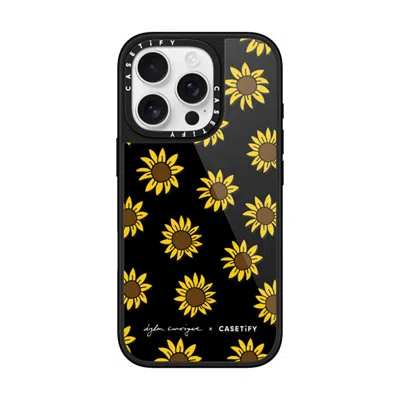 Casetify Iphone 16 Pro Case Black Glaze Case Magsafe Compatible  Secret Sunflower
