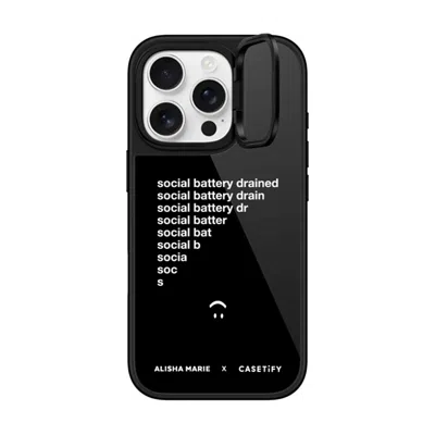 Casetify Iphone 16 Pro Case Black Glaze Ring Stand Case Magsafe Compatible  Alisha Marie Social Battery Case 