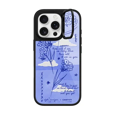 Casetify Iphone 16 Pro Case Black Glaze Ring Stand Case Magsafe Compatible  Baby Blue