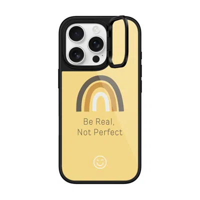 Casetify Iphone 16 Pro Case Black Glaze Ring Stand Case Magsafe Compatible  Be Real, Not Perfect  In Yellow