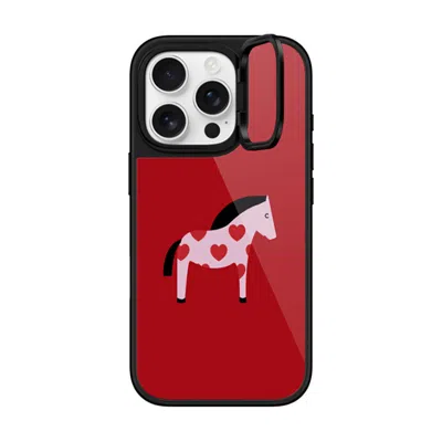 Casetify Iphone 16 Pro Case Black Glaze Ring Stand Case Magsafe Compatible  Pony With Red Heart - Cherry On T