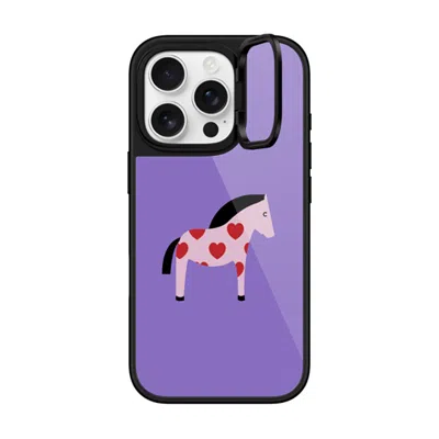 Casetify Iphone 16 Pro Case Black Glaze Ring Stand Case Magsafe Compatible  Pony With Red Heart - Lavender Ha