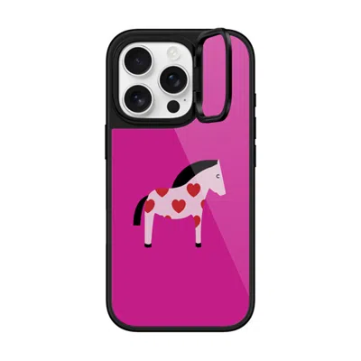 Casetify Iphone 16 Pro Case Black Glaze Ring Stand Case Magsafe Compatible  Pony With Red Heart - Purple Pani