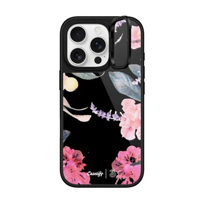 Casetify Iphone 16 Pro Case Black Glaze Ring Stand Case Magsafe Compatible  Spring Design #2 - Floral Garden 