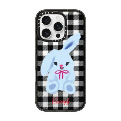 Casetify Iphone 16 Pro Case Black Impact Case  Animal,cartoon Bunny With Plaid