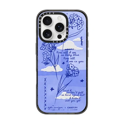 Casetify Iphone 16 Pro Case Black Impact Case  Baby Blue