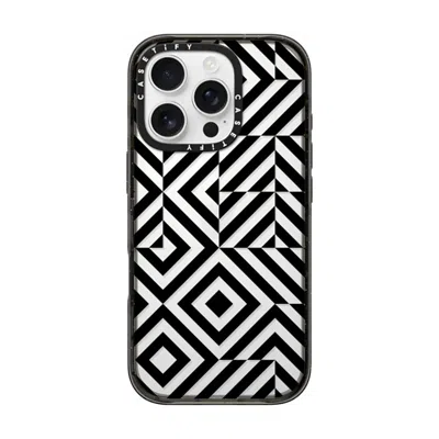Casetify Iphone 16 Pro Case Black Impact Case  Block Diamond Case