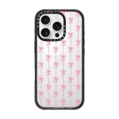 Casetify Iphone 16 Pro Case Black Impact Case  Cottagecore Ballet Stripes
