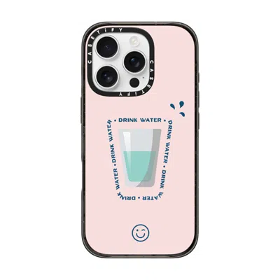 Casetify Iphone 16 Pro Case Black Impact Case  Hydrate Then Dominate  In Pink