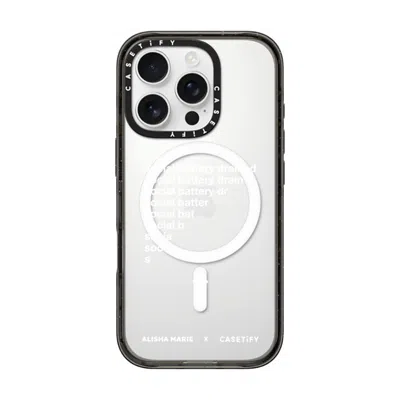 Casetify Iphone 16 Pro Case Black Impact Case Magsafe Compatible  Alisha Marie Social Battery Case