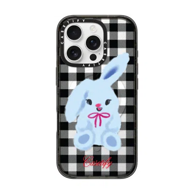 Casetify Iphone 16 Pro Case Black Impact Case Magsafe Compatible  Animal,cartoon Bunny With Plaid