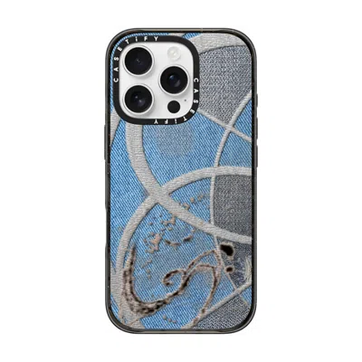 Casetify Iphone 16 Pro Case Black Impact Case  Surrealism Cyber Denim