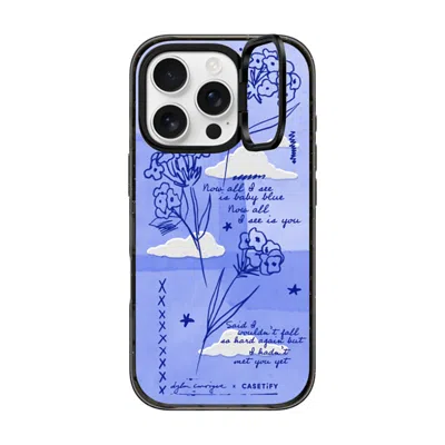 Casetify Iphone 16 Pro Case Black Impact Ring Stand Case Magsafe Compatible  Baby Blue