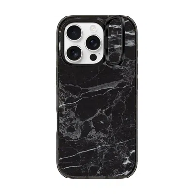 Casetify Iphone 16 Pro Case Black Impact Ring Stand Case Magsafe Compatible  Black Marble