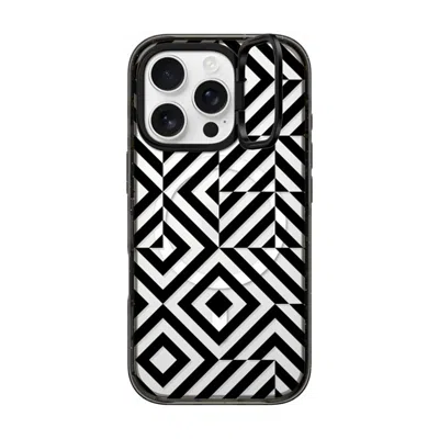 Casetify Iphone 16 Pro Case Black Impact Ring Stand Case Magsafe Compatible  Block Diamond Case