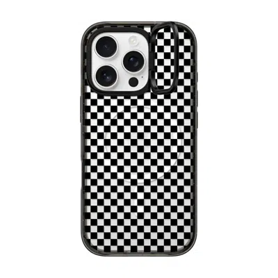Casetify Iphone 16 Pro Case Black Impact Ring Stand Case Magsafe Compatible  Checker Case