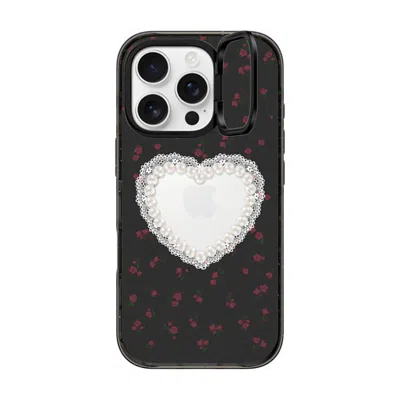 Casetify Iphone 16 Pro Case Black Impact Ring Stand Case Magsafe Compatible  Cottagecore,heart Gothic Pearly 